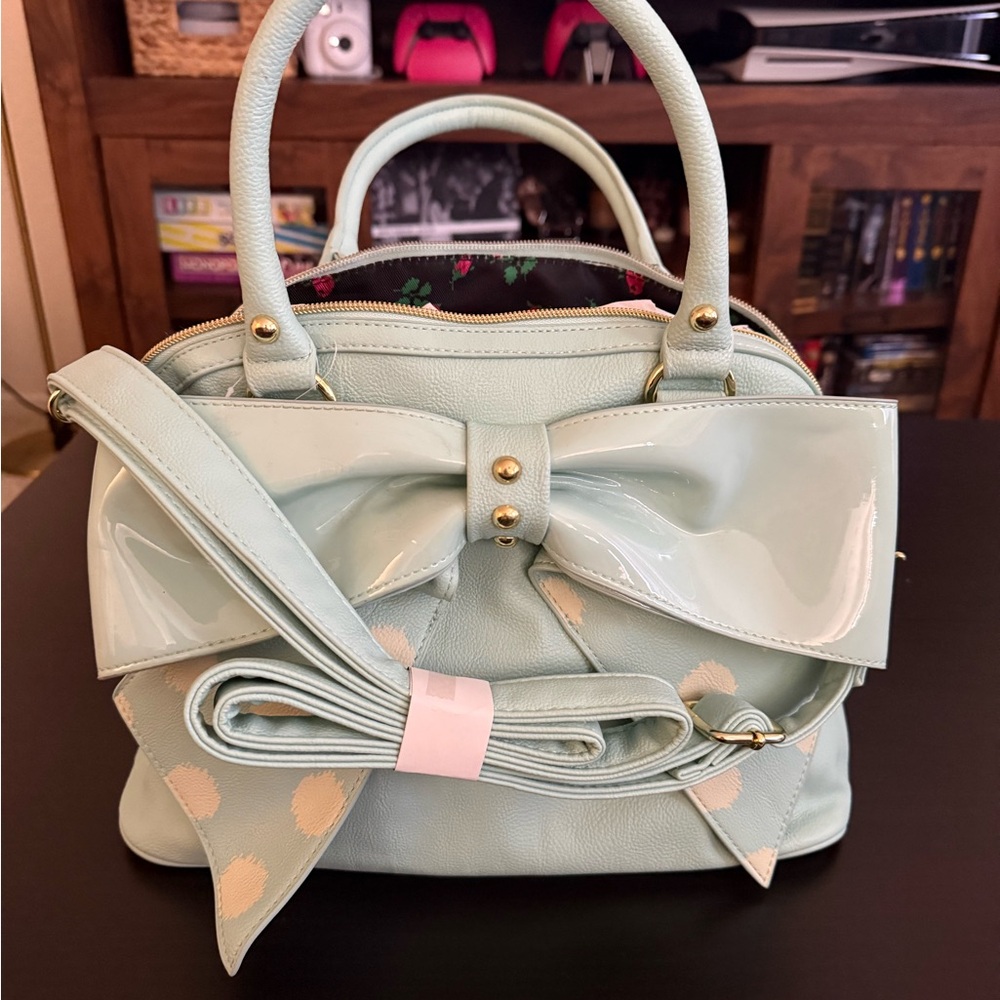 Betsey Johnson Mint Green Bow/Sky Blue Crossbody and Satchel